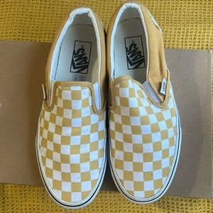 Yellow checkered Vans